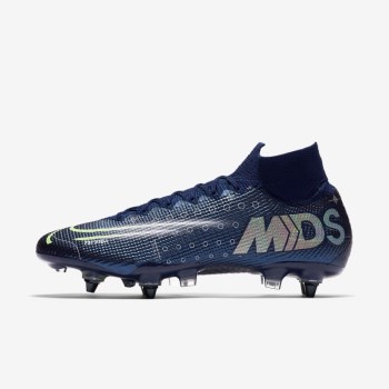 Nike Mercurial Superfly 7 Elite MDS SG-PRO Anti-Clog Traction - Női Focicipő - Kék/Fehér/Fekete